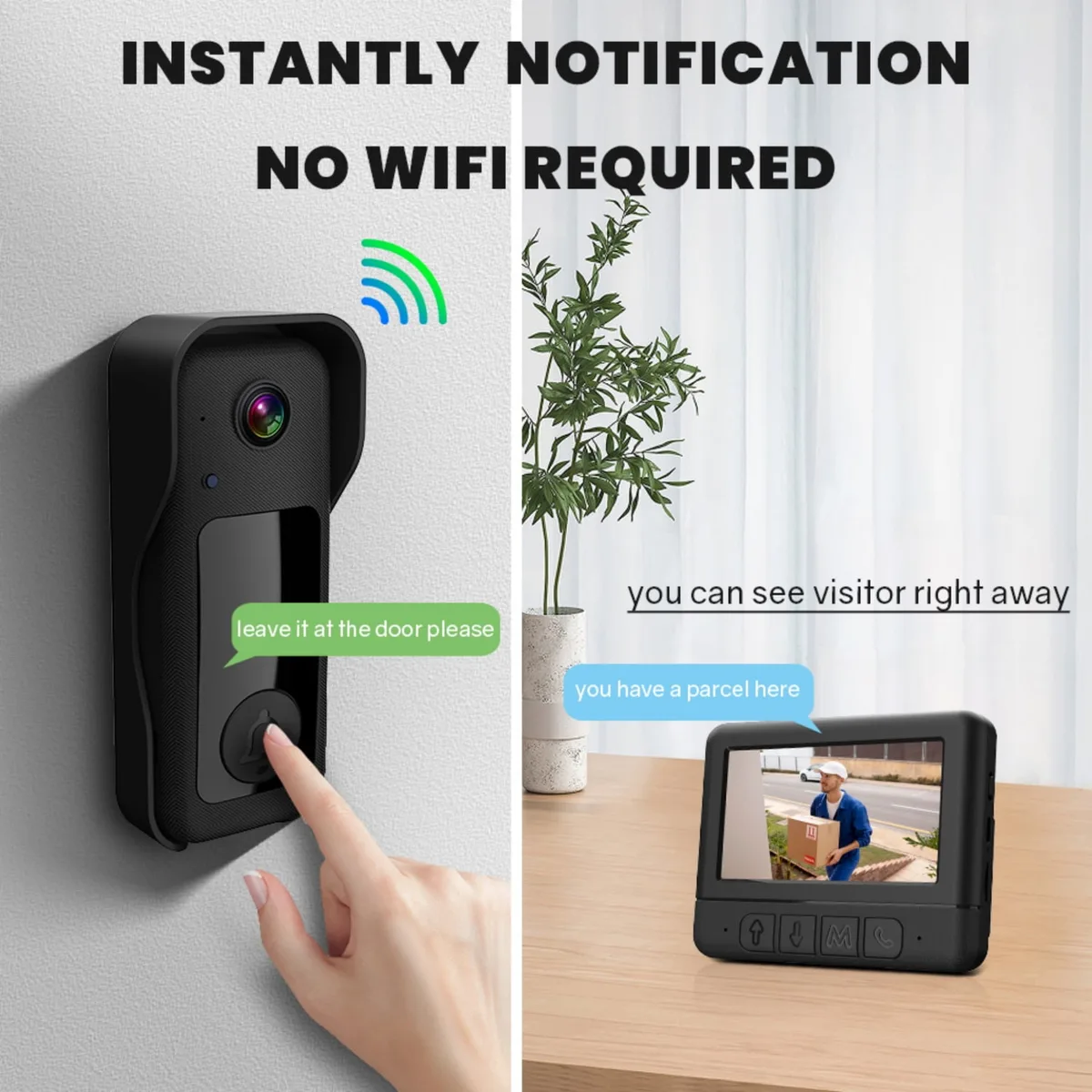 Visual smart doorbell with 4.3-inch color display, 0.3 megapixel camera for home security X8 — photo 2