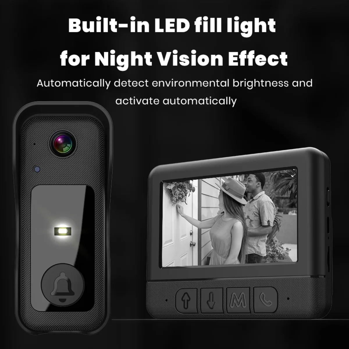 Visual smart doorbell with 4.3-inch color display, 0.3 megapixel camera for home security X8 β photo 3