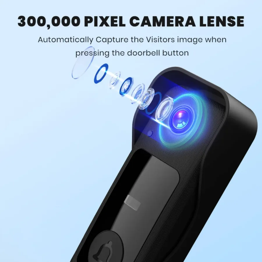 Visual smart doorbell with 4.3-inch color display, 0.3 megapixel camera for home security X8 β photo 7