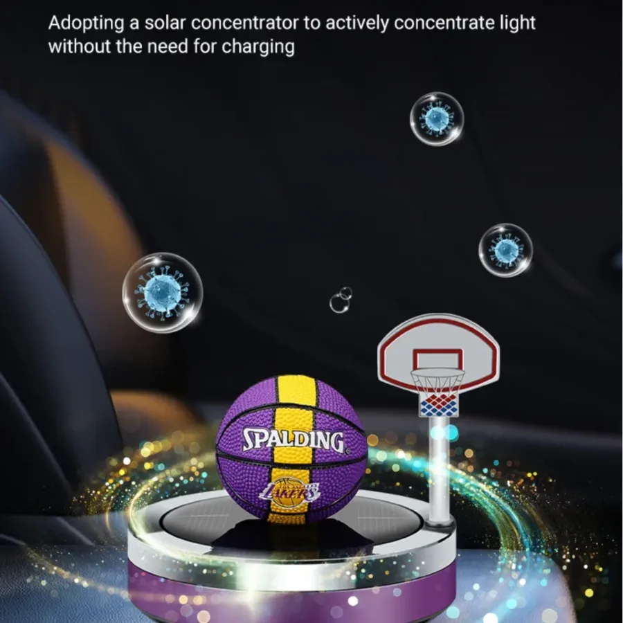 Car Air Fresher Aromatherapy Basketball Solar Turning Ball β photo 2