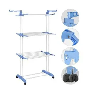 3 Layer Folding Clothes Dryer Rack With 4 Wheels β photo 2