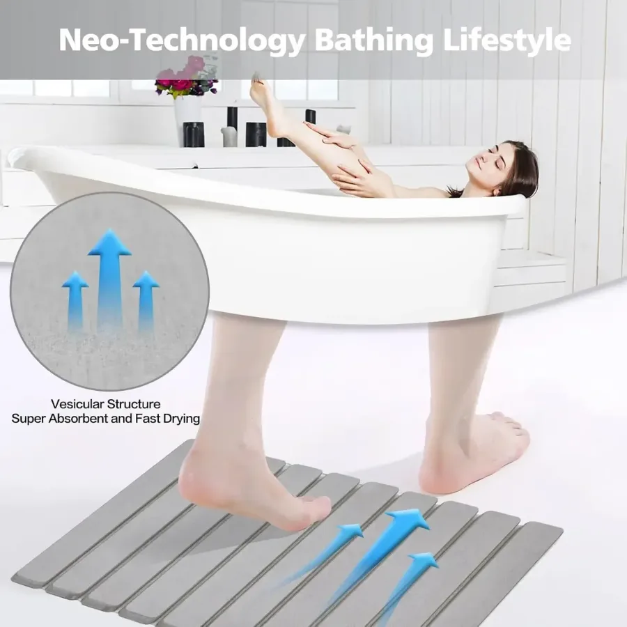 Luxury Foldable Stone Drying Mat Anti Slip Bathroom/Kitcheniuv β photo 3