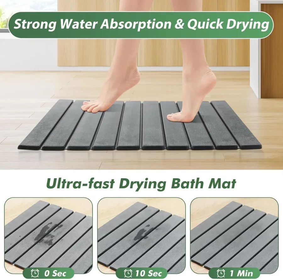 Luxury Foldable Stone Drying Mat Anti Slip Bathroom/Kitcheniuv β photo 7
