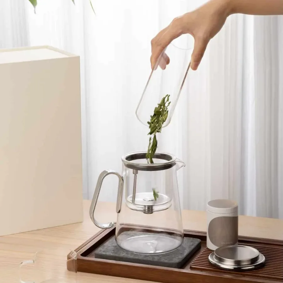 Luxury Large Glass Tea cup pot with One-Click Filter — photo 5