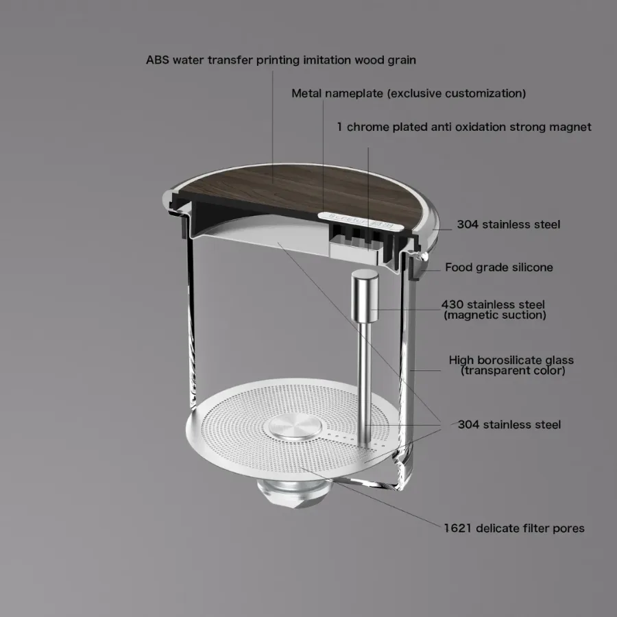 Luxury Large Glass Tea cup pot with One-Click Filter β photo 7