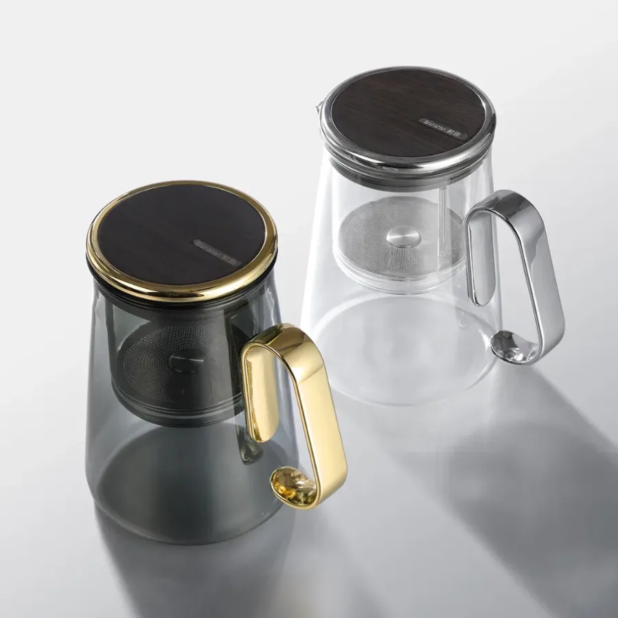Luxury Large Glass Tea cup pot with One-Click Filter — photo 8