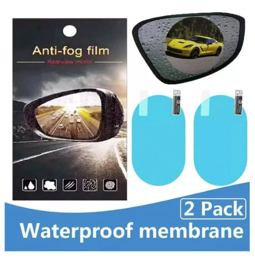Waterproof Anti Fog Film Rain Proof Car Mirror for All Vehicles - Set of 2 — photo 4