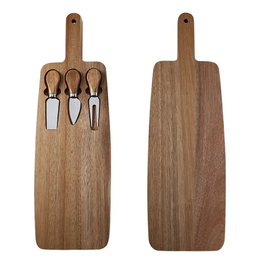 a Wood Cheese Board and Knife Set: Charcuterie Serving Platter for Meat, Cheese, Crackers β photo 6