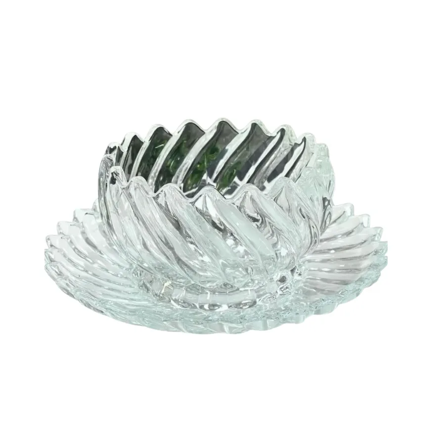 DELI CLEAR RIBBED GLASS BOWL AND SAUCCER 6+6 PCS β photo 4