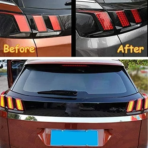 Universal Car Rear Tail Light Lamp Stickers Honeycomb — photo 3
