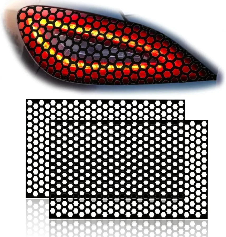 Universal Car Rear Tail Light Lamp Stickers Honeycomb — photo 4