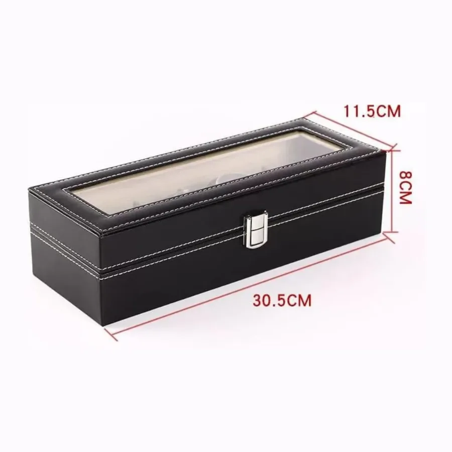 Watch Organizer 6 slot and Accessories Premium Leather and Clear Cover Gift — photo 2