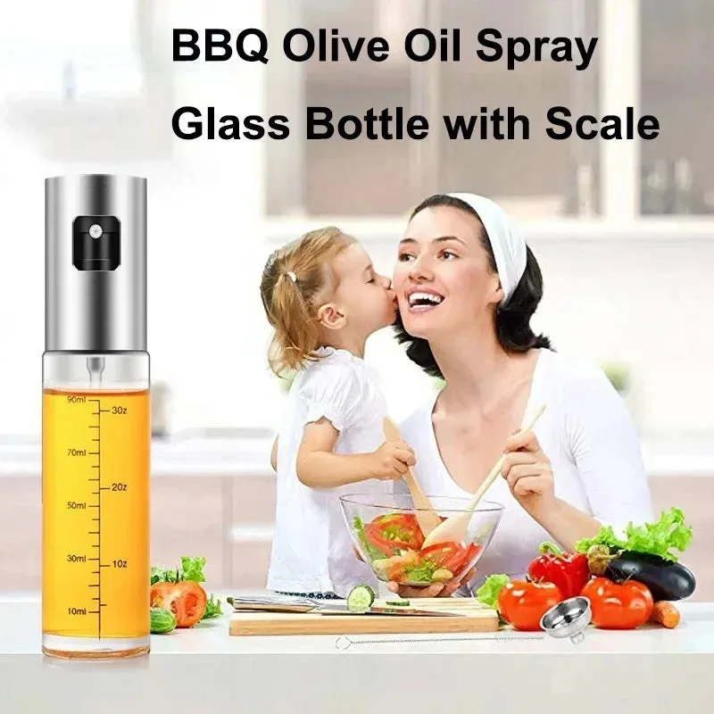 Oil Glass Spray Bottle Spray Oiler With Scale — photo 4