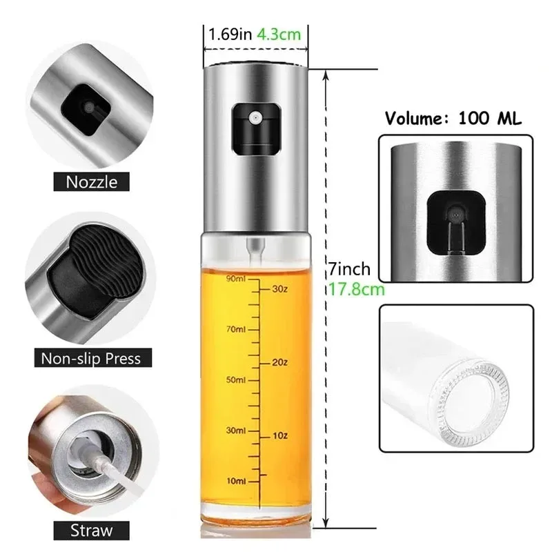Oil Glass Spray Bottle Spray Oiler With Scale — photo 7