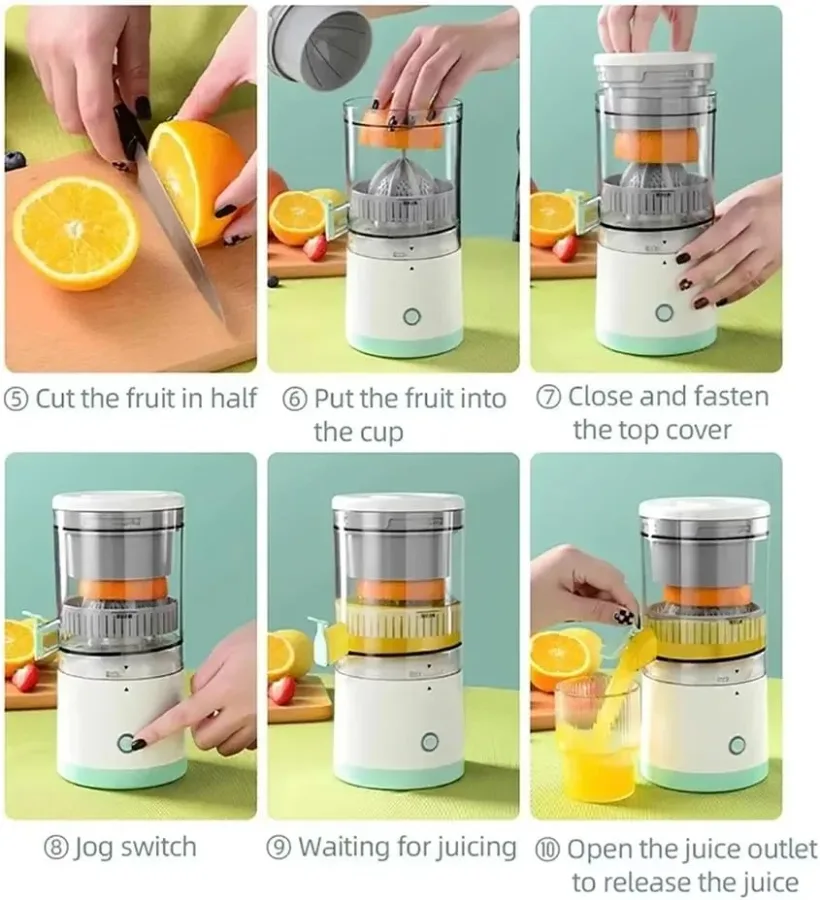 Portable Rechargeable Electric Citrus Juicer Hands-Free — photo 6