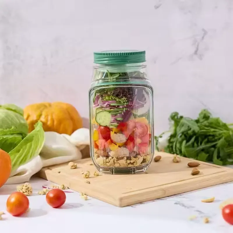 Portable Salad Pod,Leakproof Plastic Salad Container with Side-opening Cover β photo 5