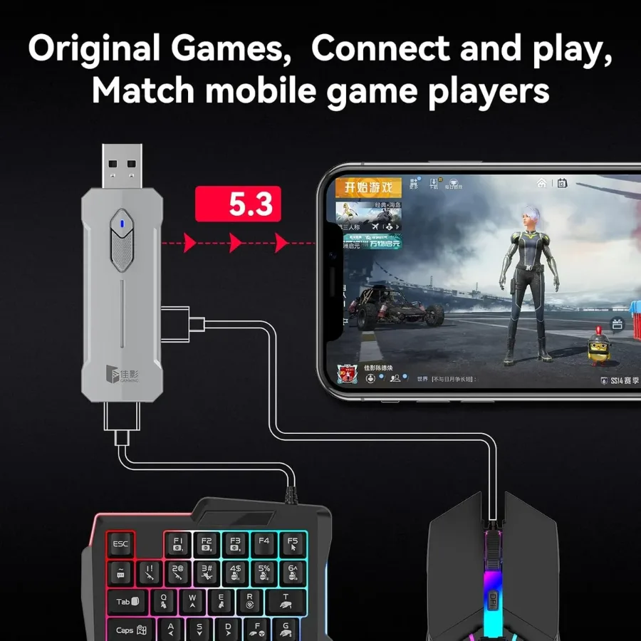 OEM 4-IN-1 Mobile Gaming Combo: Keyboard, Mouse, Converter, Stand — photo 3