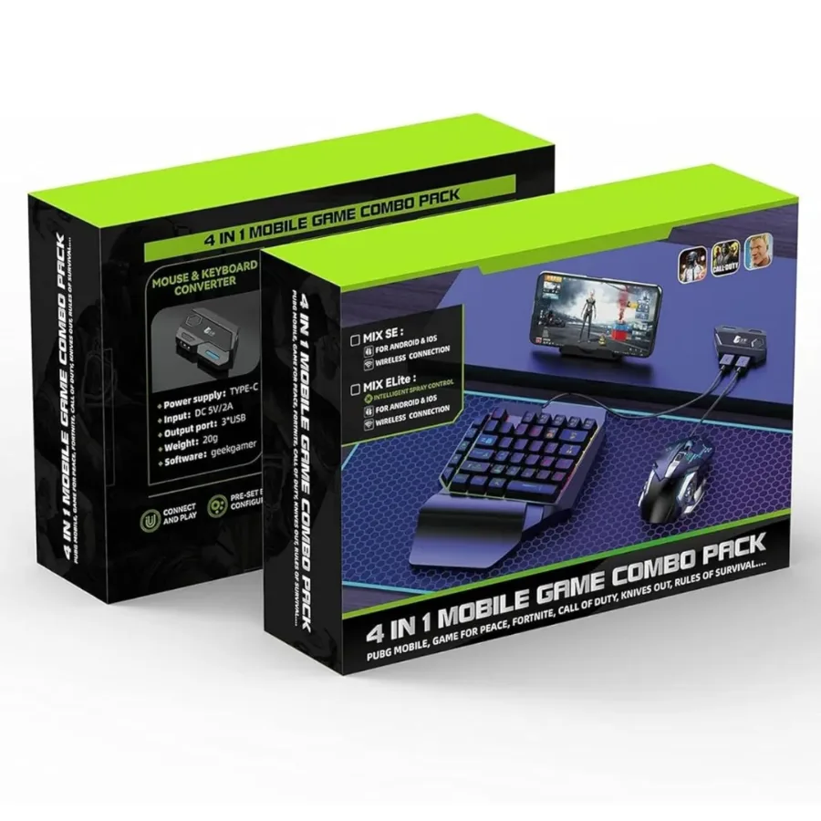 OEM 4-IN-1 Mobile Gaming Combo: Keyboard, Mouse, Converter, Stand β photo 7
