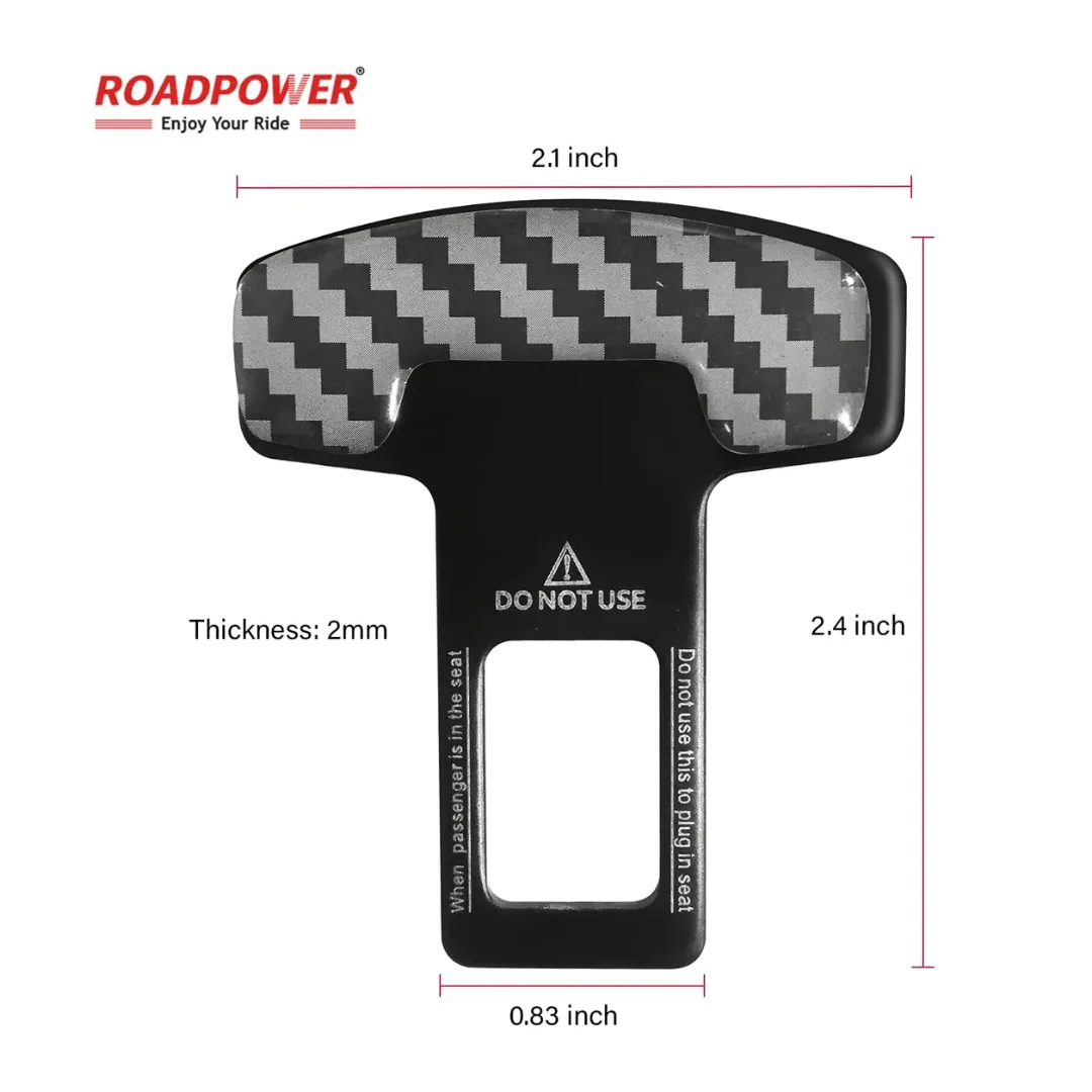 Car Safety Seat Belt Buckle Alarm Stopper Silencer Clip Clamp Carbon Fiber Universal (2 Pcs) β photo 3