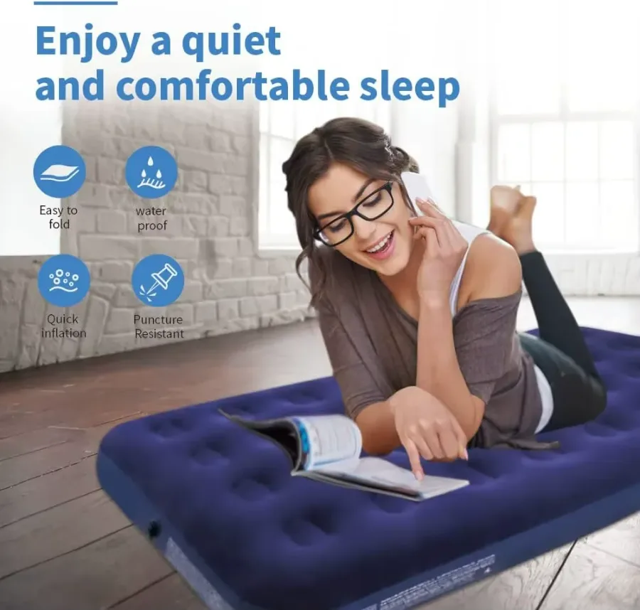 Single Camping Air Mattress PVC Inflatable Bed — photo 2