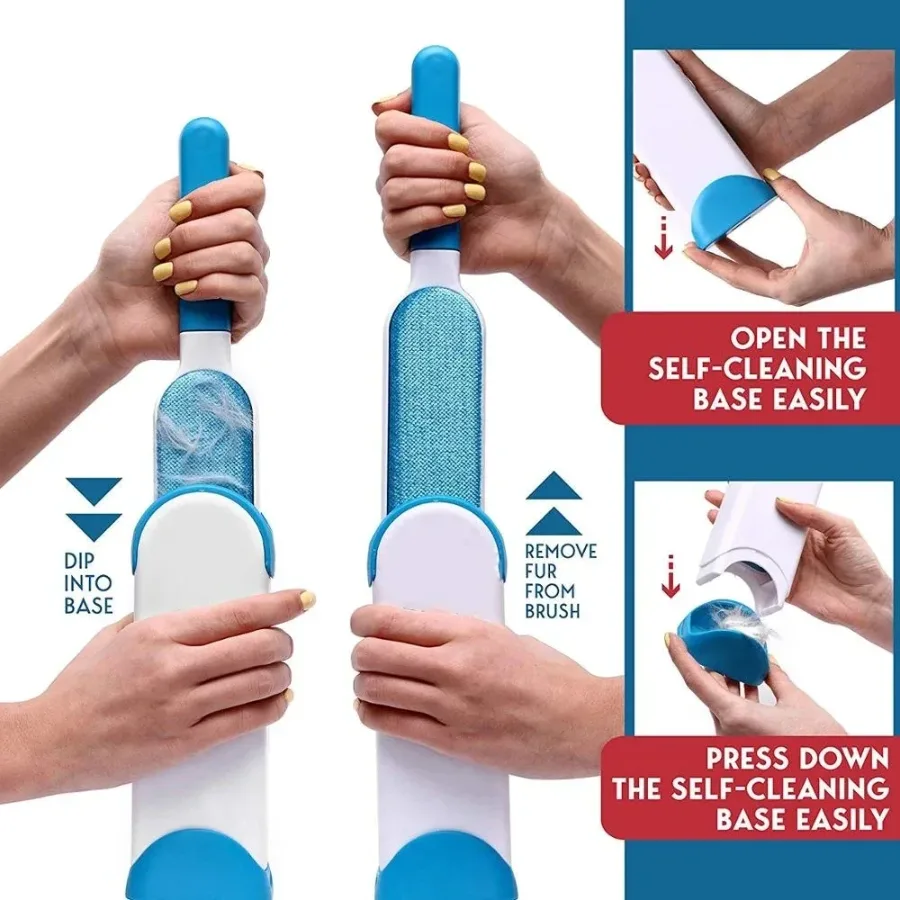 Pet Hair Remover Brush for Dogs and Cats with Efficient Double-Sided Self Cleaning Base, Animal Hair Removal Tool β photo 3