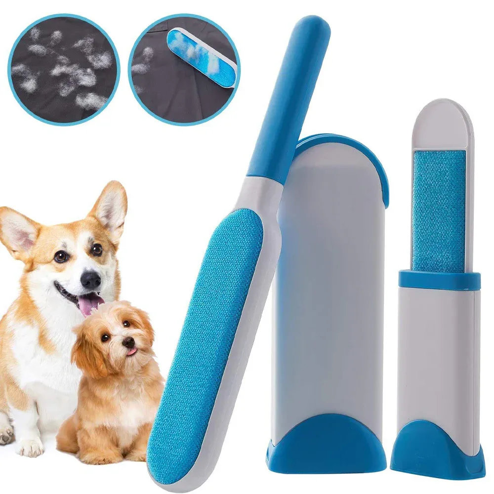 Pet Hair Remover Brush for Dogs and Cats with Efficient Double-Sided Self Cleaning Base, Animal Hair Removal Tool
