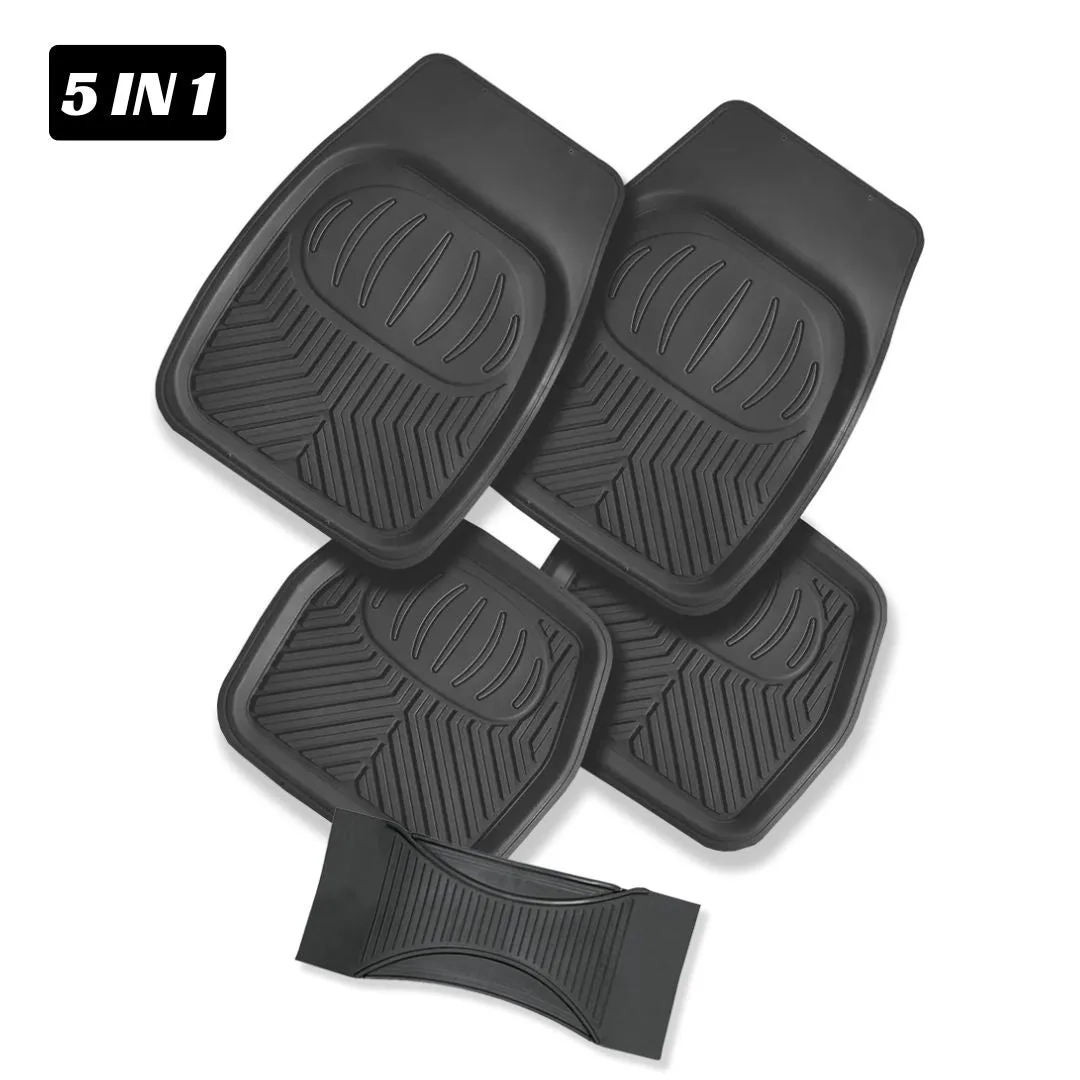5-Piece Car Floor Mat Set, Anti-Slip Washable Mats for Vehicle Interior Protection (Black) β photo 4