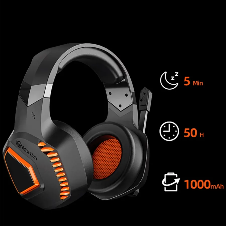 Wireless Bluetooth Gaming Headphones Meetion MTBth014 Color Jungle Green — photo 4