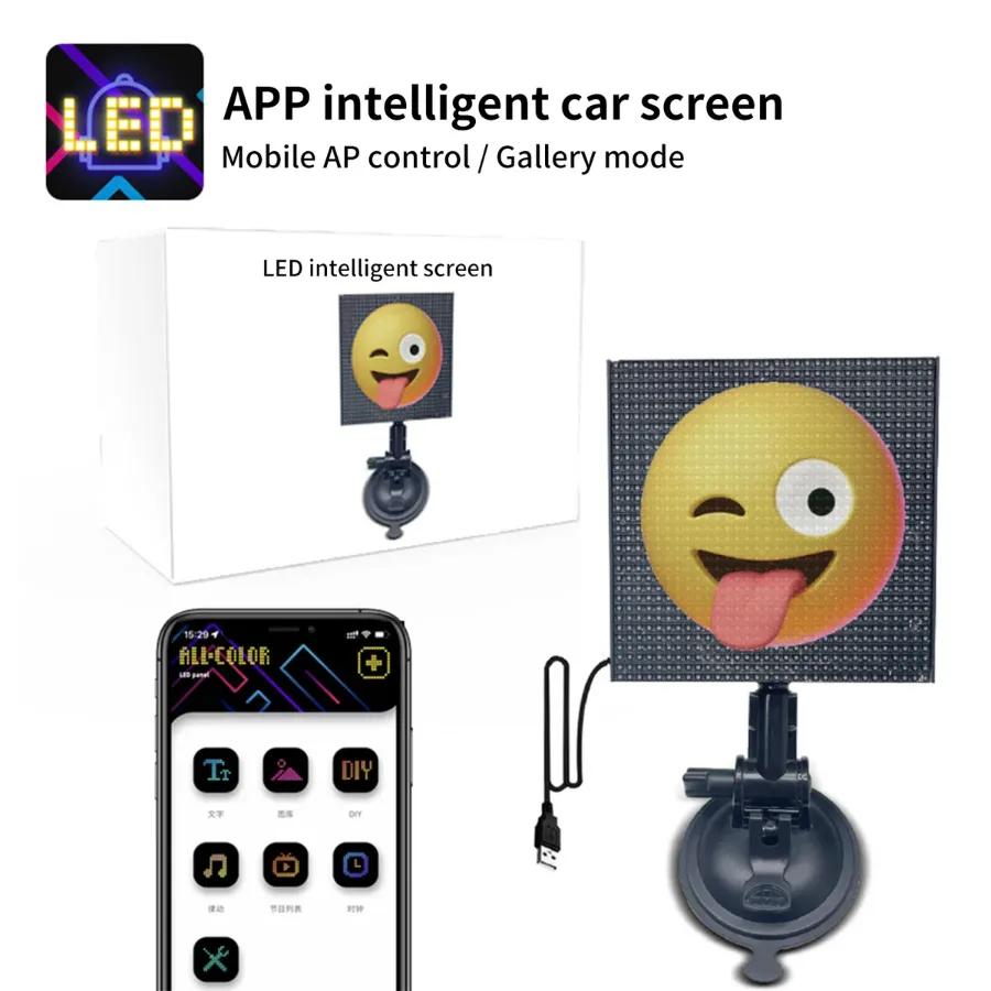 Car LED Smart Screen APP Control Full Color LED Screen Panel