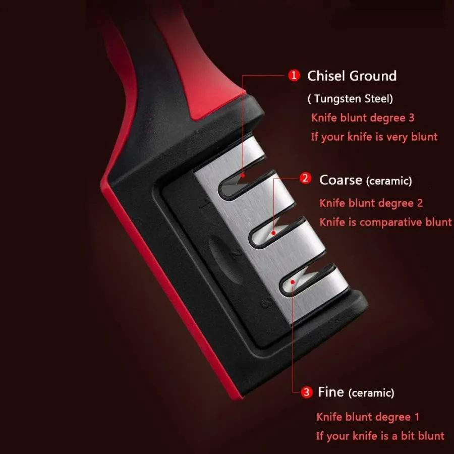 Premium Knife Sharpener, with 3-Stage Blades Sharpener Stone — photo 3