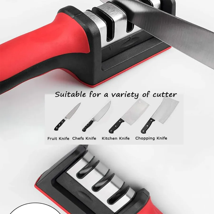 Premium Knife Sharpener, with 3-Stage Blades Sharpener Stone — photo 5