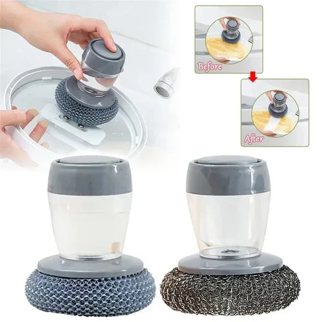 Soap Dispensing Dishwashing Brush Kitchen Cleaning — photo 2