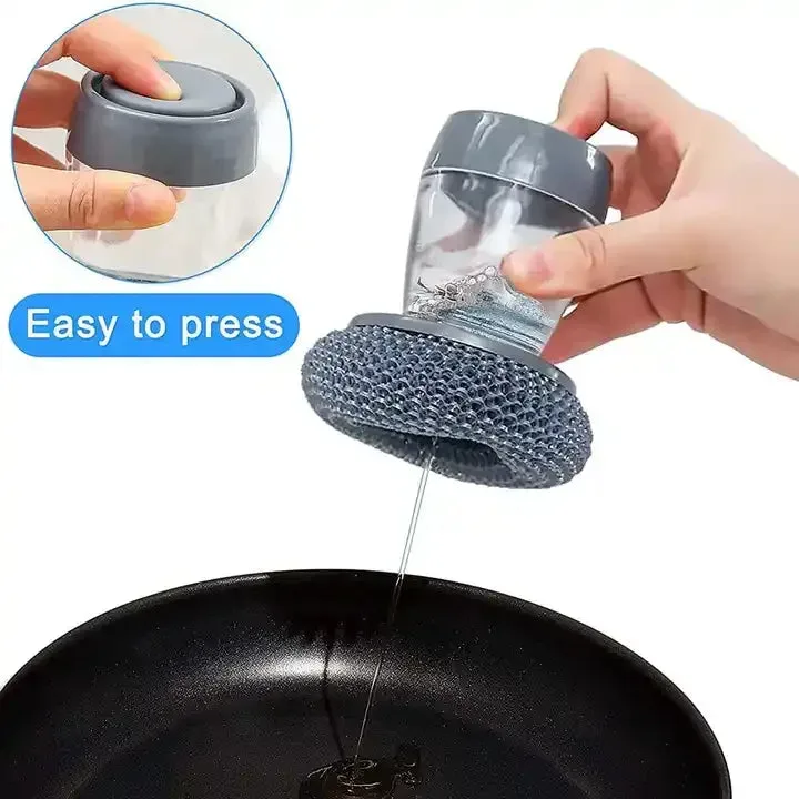 Soap Dispensing Dishwashing Brush Kitchen Cleaning — photo 3