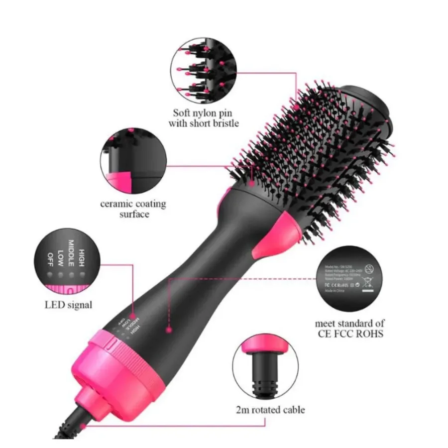 Hair Dryer And Styler Hot Air Brush- 1000W — photo 3