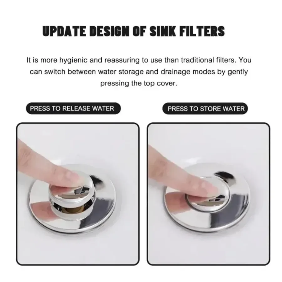 Universal Bathroom Sink Drain Stopper Double layer filtration β photo 4