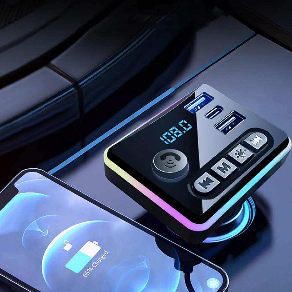 Bluetooth 5.0 car fm transmitter player receiver — photo 2