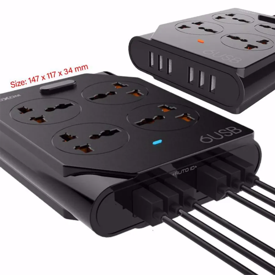 Moxom 4 Power Socket with 6 USB ports for fast charging — photo 2