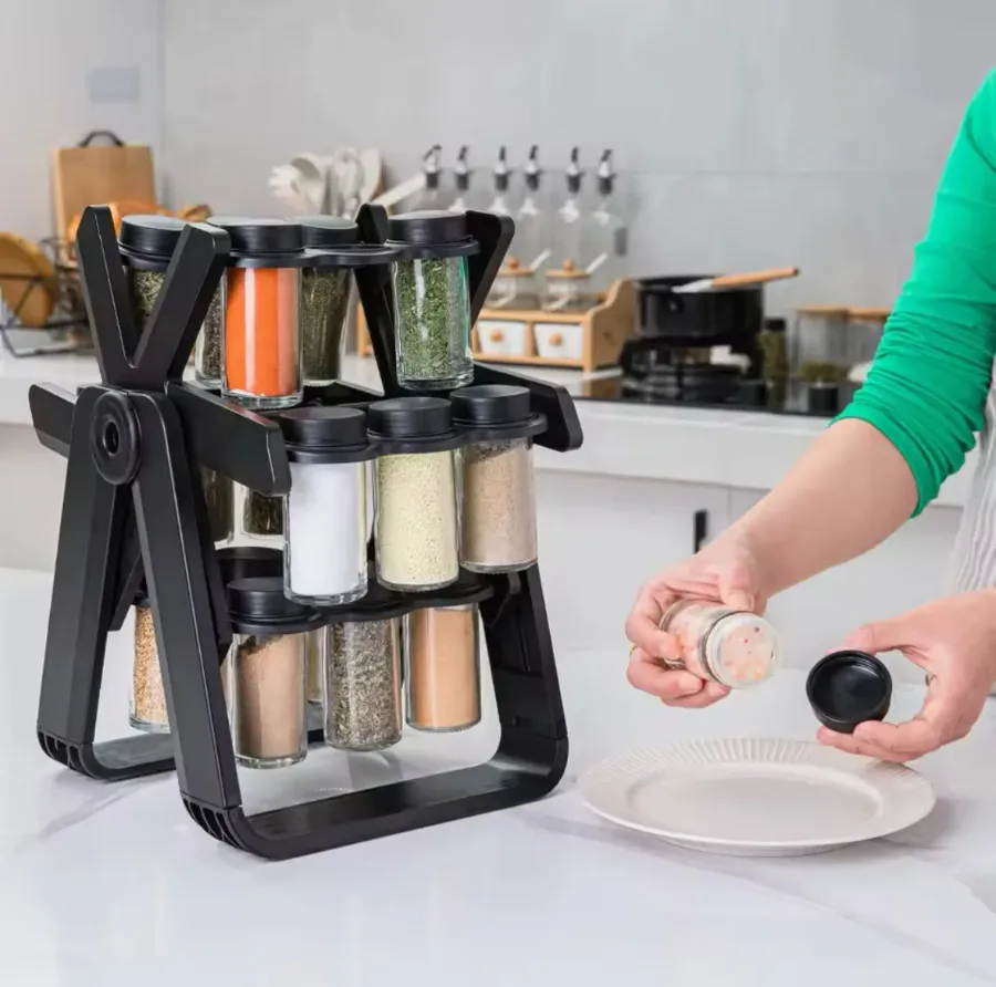 18 Jar Rotating Countertop Spice Racks Kitchen Shelf — photo 2
