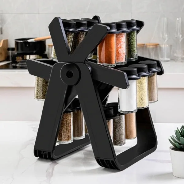 18 Jar Rotating Countertop Spice Racks Kitchen Shelf — photo 3