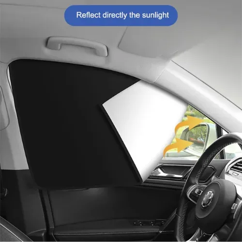 Car Front Side Window Sun Shade UV Protection Polyester Magnetic Car Sunshade Curtain (Driver Side, 62x48x33cm) — photo 2