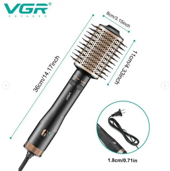 VGR Rotating Hot Air Brush Comb V494 - Black β photo 6