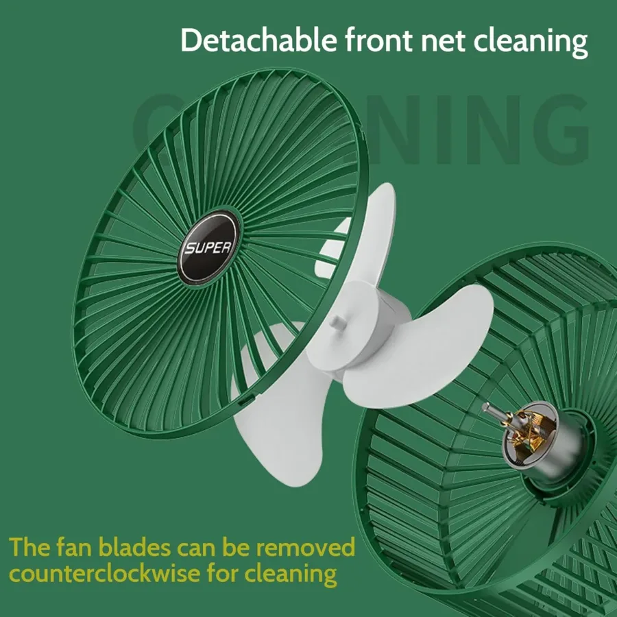 Foldable Desk Fan 3 Speeds, 180° Tilt Adjustable Rechargeable Fan with Low Noise & Long Battery Life — photo 3