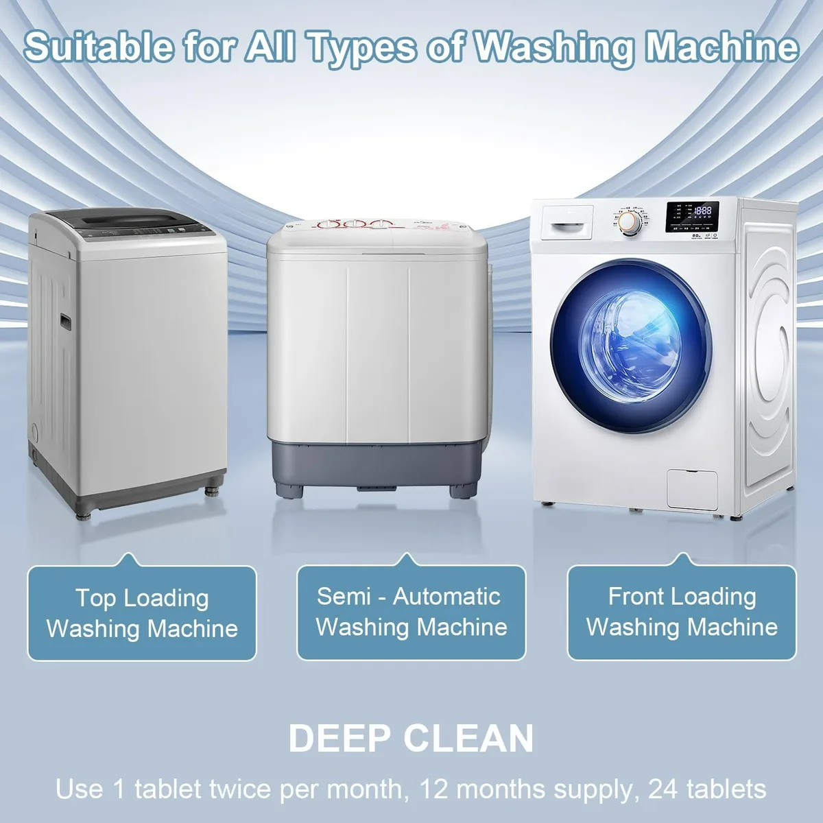Washing Machine Cleaner Descaler Pack Of 12 - Deep Cleaning Tablet β photo 6