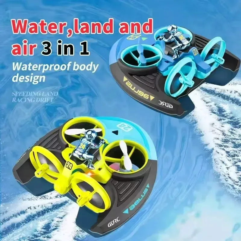 RC Drone 3 in 1 Sea-Land-Air Mode Waterproof Hovercraft Toy β photo 3
