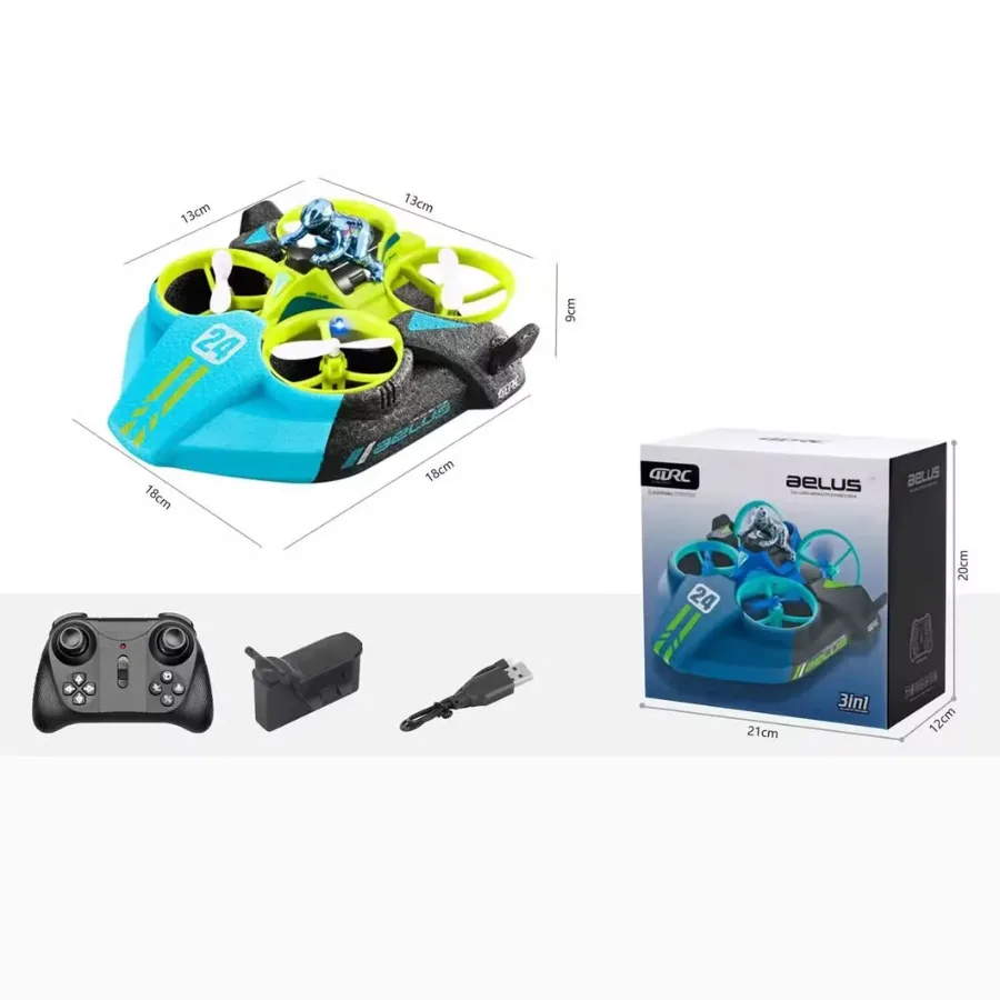 RC Drone 3 in 1 Sea-Land-Air Mode Waterproof Hovercraft Toy — photo 6