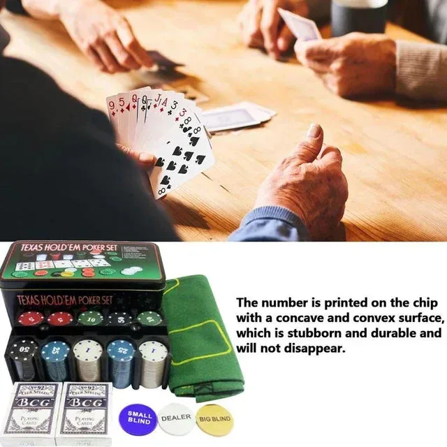Texas Hold'em Poker Set 200 Pcs with Mat — photo 2