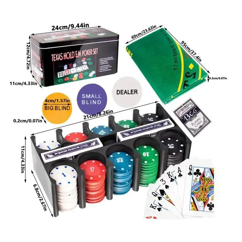 Texas Hold'em Poker Set 200 Pcs with Mat β photo 5
