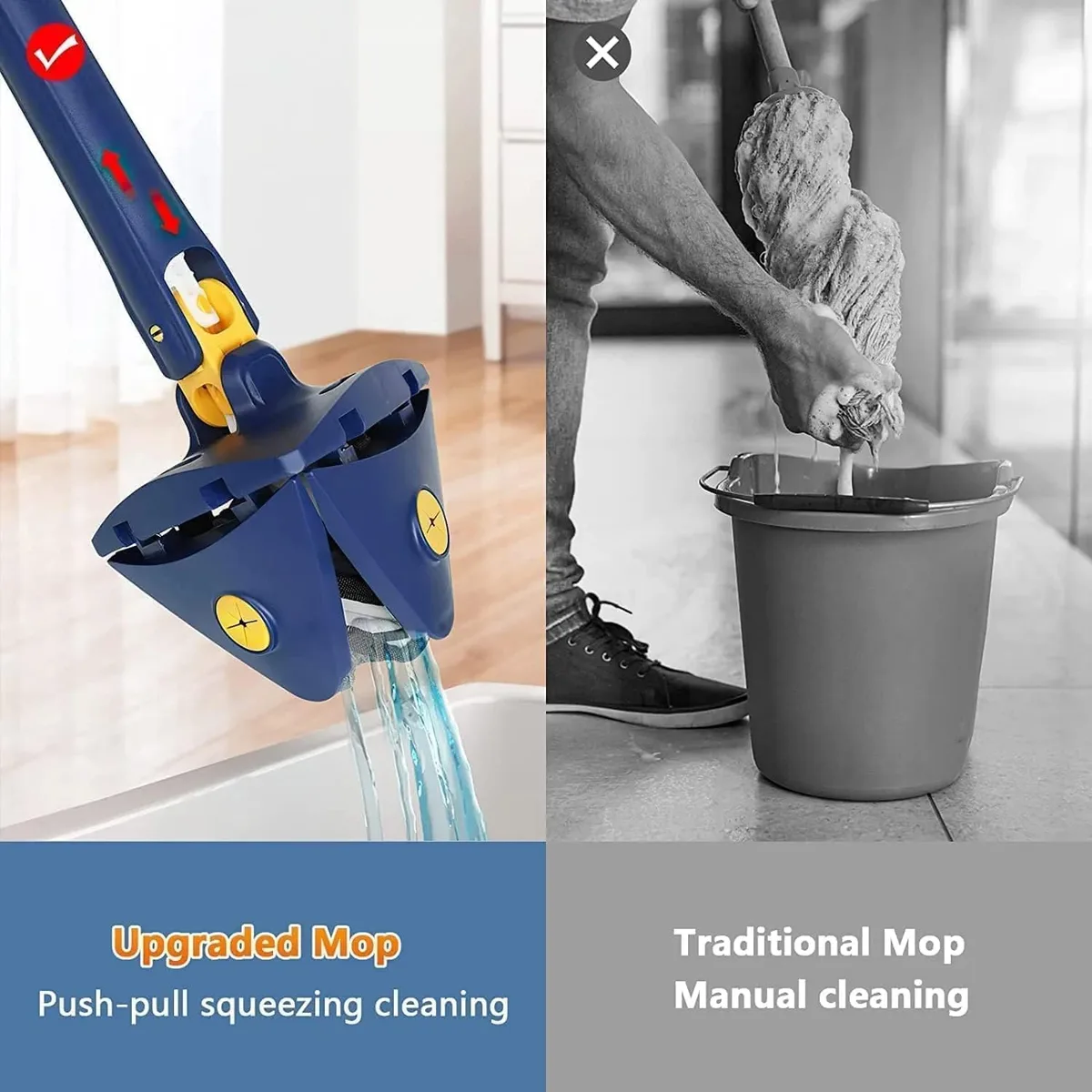 360° Triangle Mop | Self-Wringing Wet & Dry Microfiber Mop — photo 4