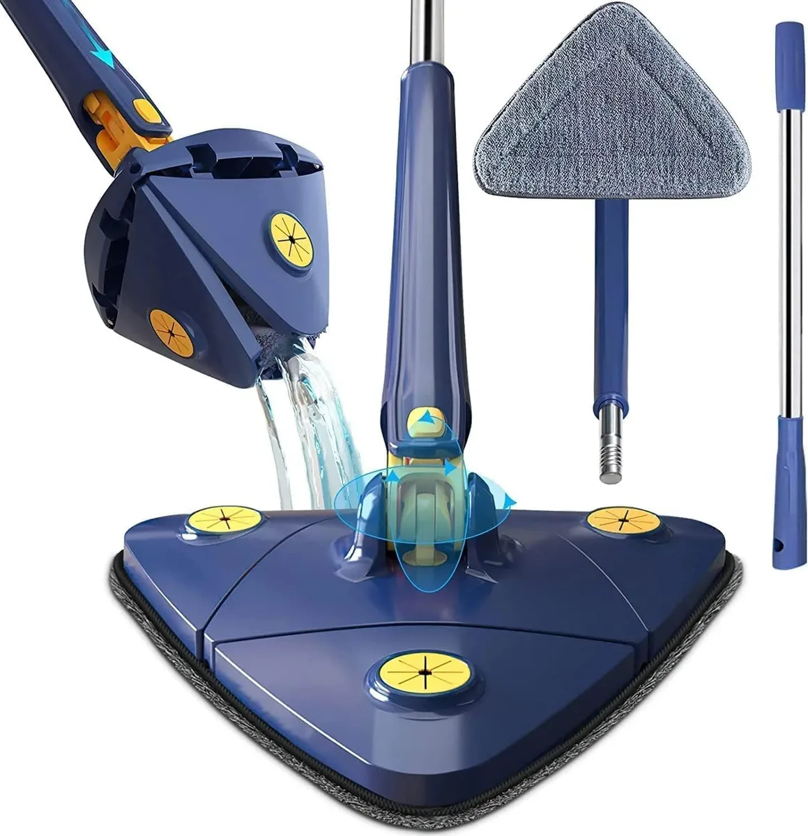 360° Triangle Mop | Self-Wringing Wet & Dry Microfiber Mop