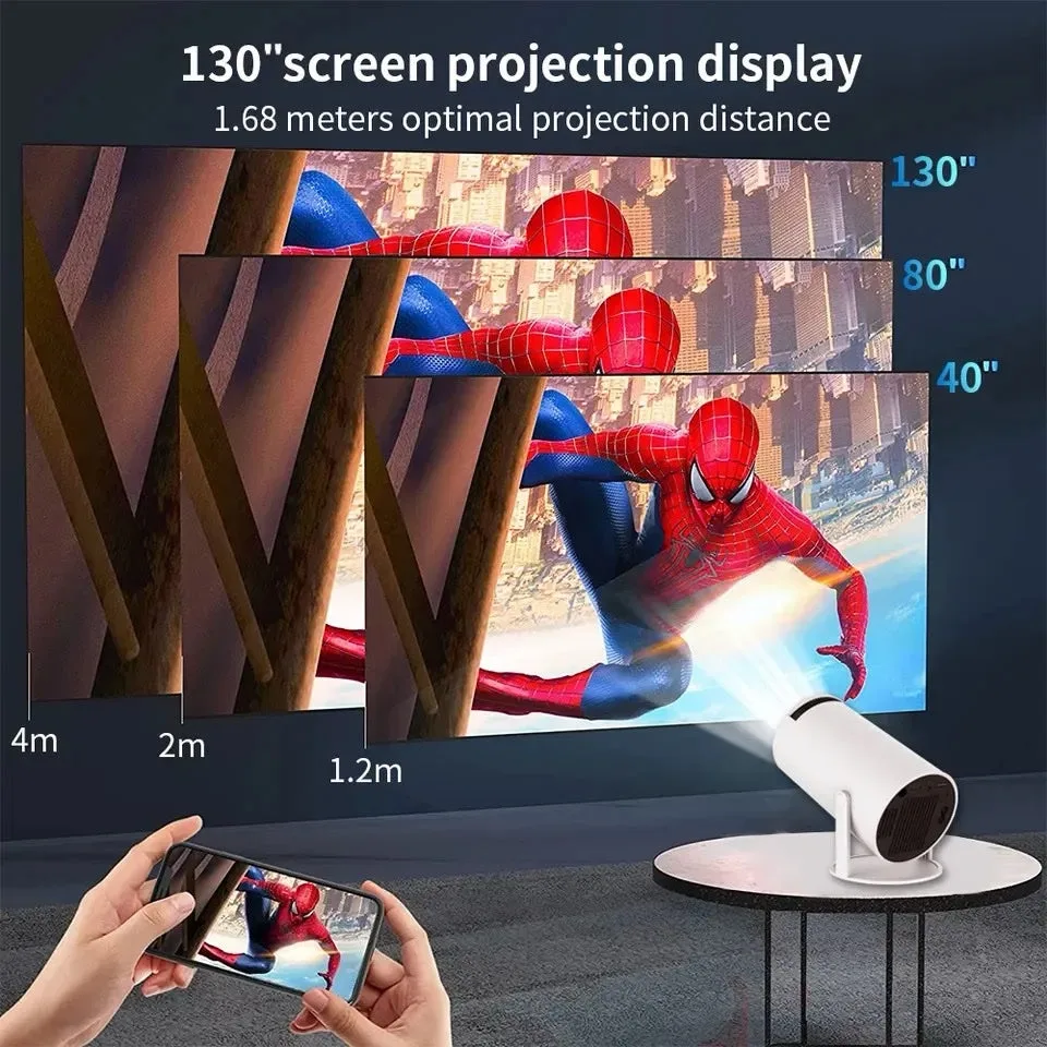 4K Mini Projector HY300: Full HD Home Theater, 4K Android Smart Bluetooth WiFi TV Projector β photo 4